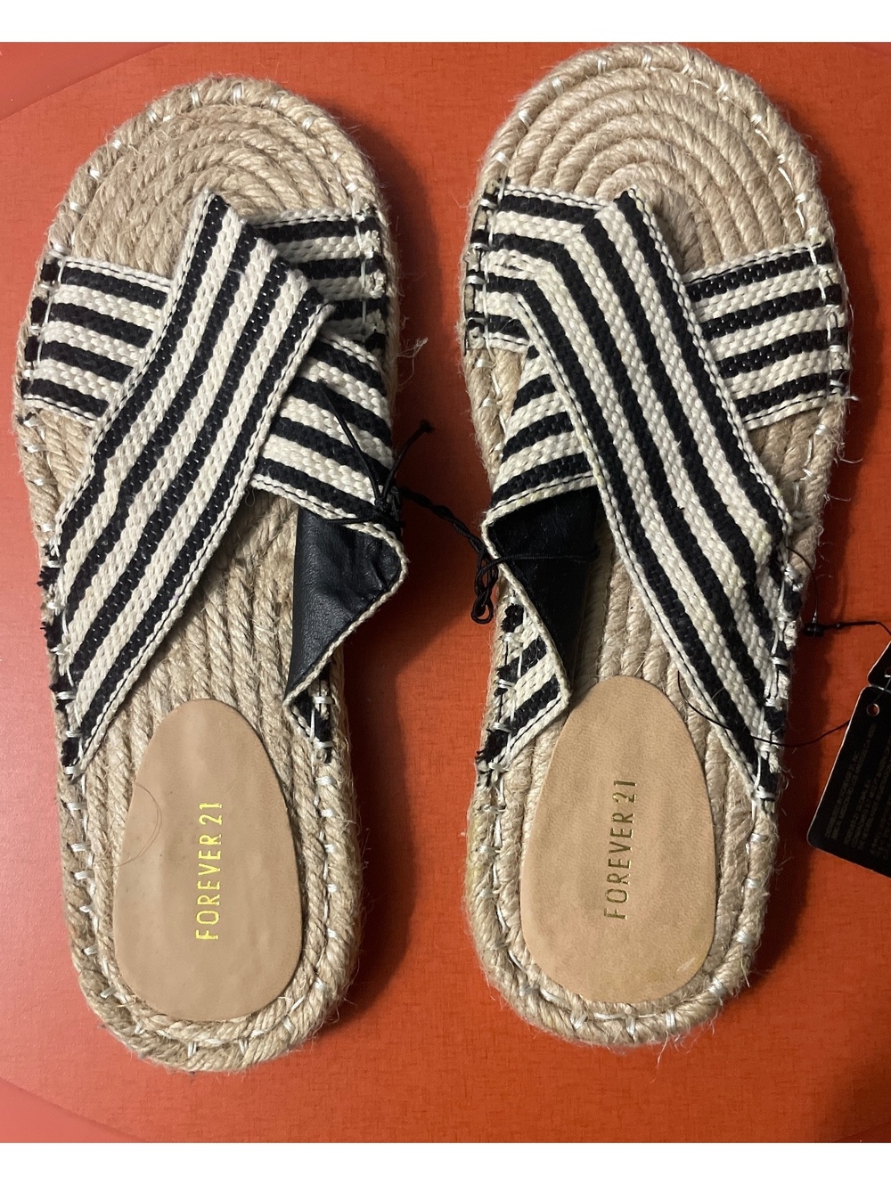 NWT Canvas espadrille slides